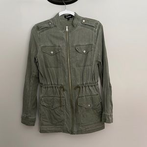 Distressed Army Green Jacket- Size Small